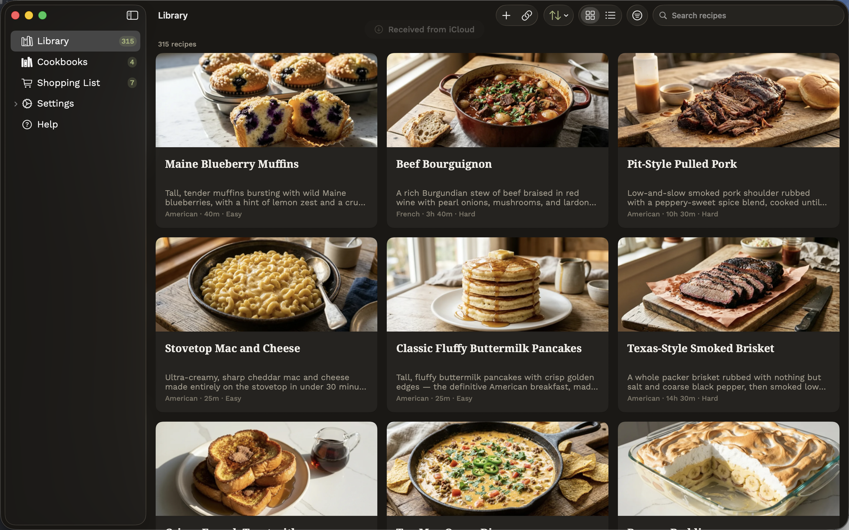 Mac 3-pane Library